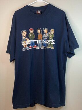 Vintage 90s Original Deftones Band Navy Shirt Size XL Giant Tag